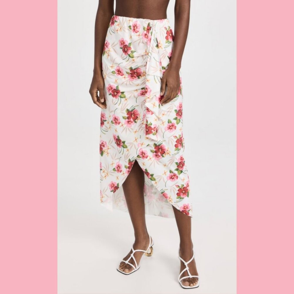 NWT LoveShackFancy Diva Midi Skirt in Island Vibes Floral Print